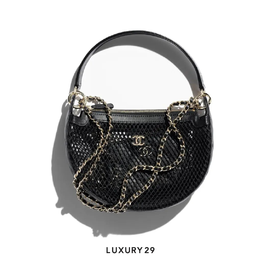 Chanel Clutch With Chain Mesh Shiny Lambskin & Gold-Tone Metal Black