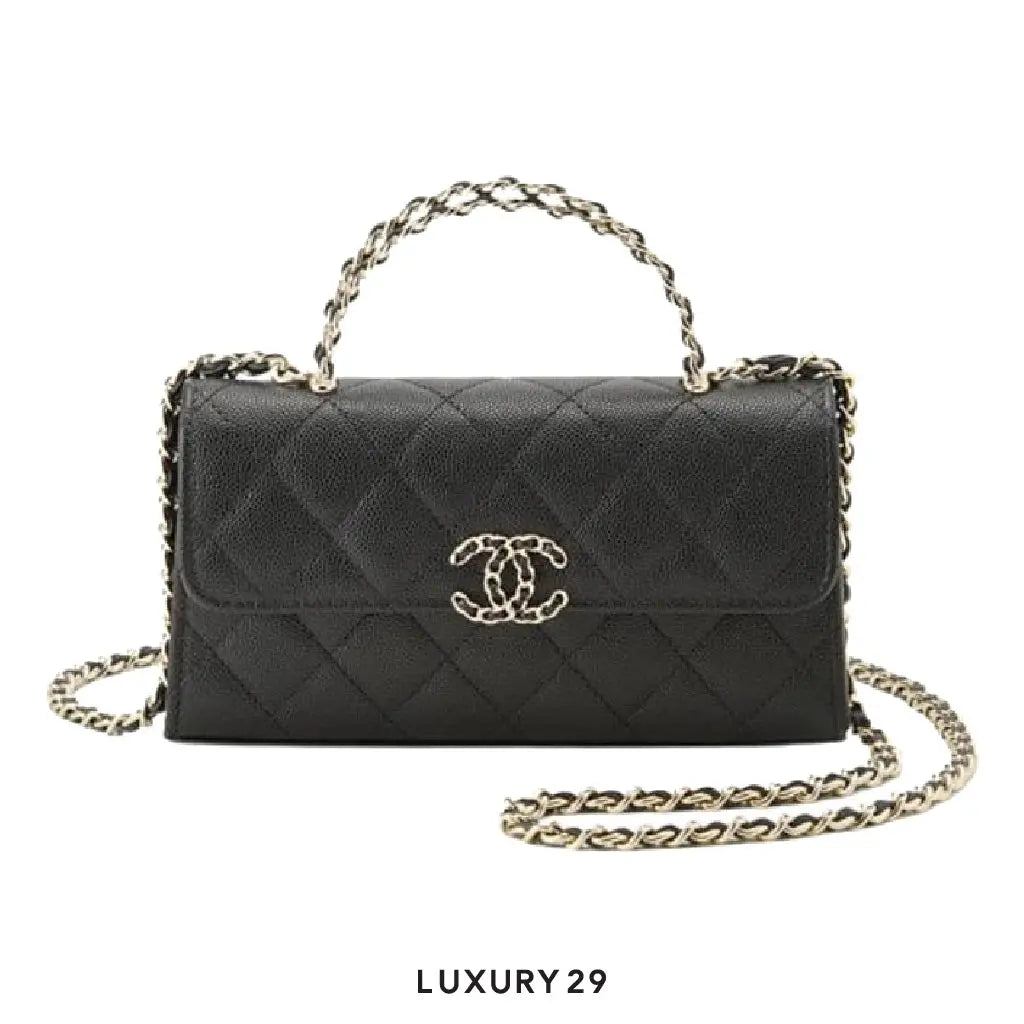 Chanel Grain Embossed Cow Leather Flap Bag  Black
