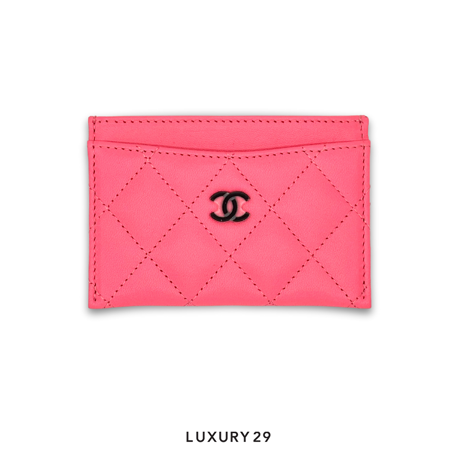 Chanel bright pink card holder CHANEL