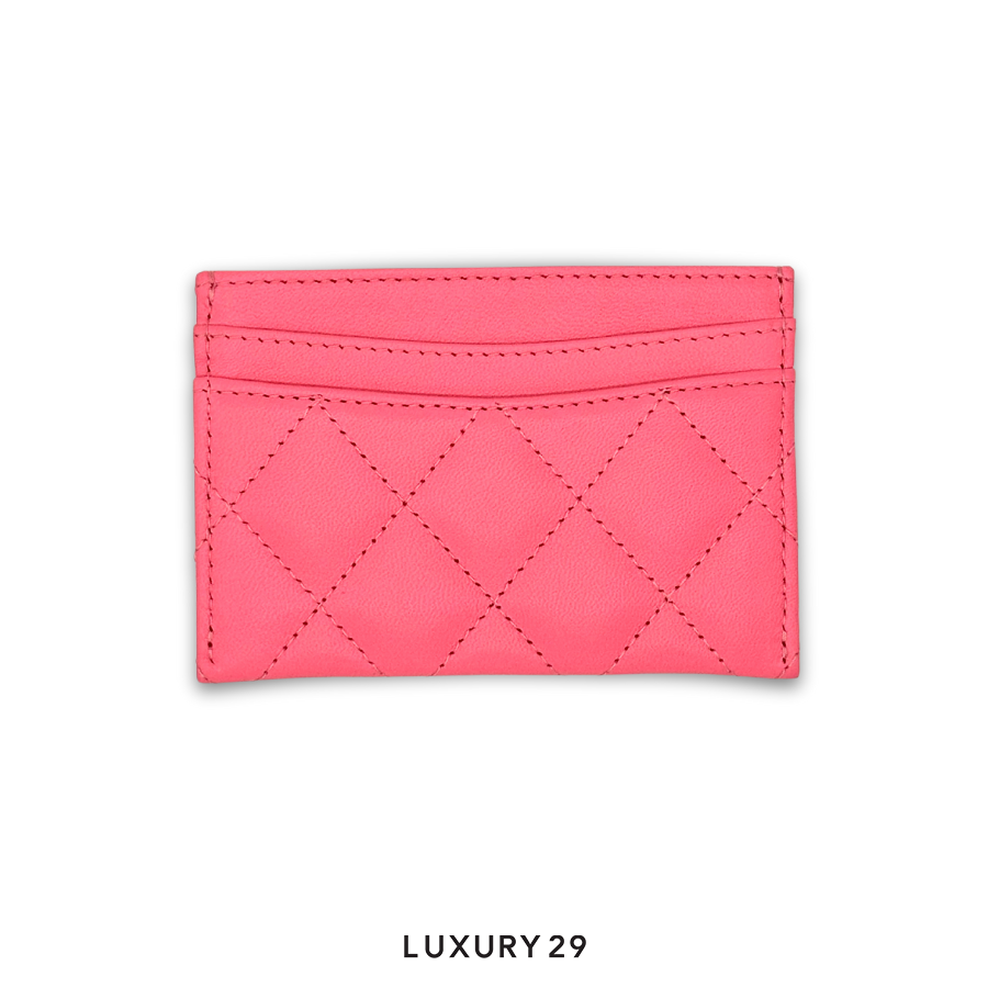 Chanel bright pink card holder CHANEL