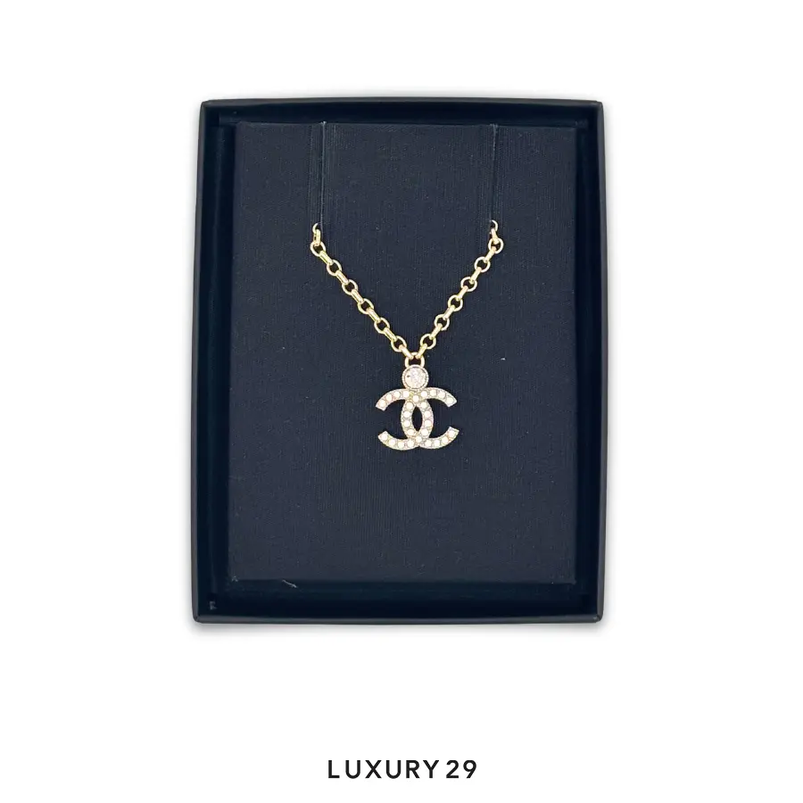 Chanel Logo Necklace Silver CHANEL Luxury29