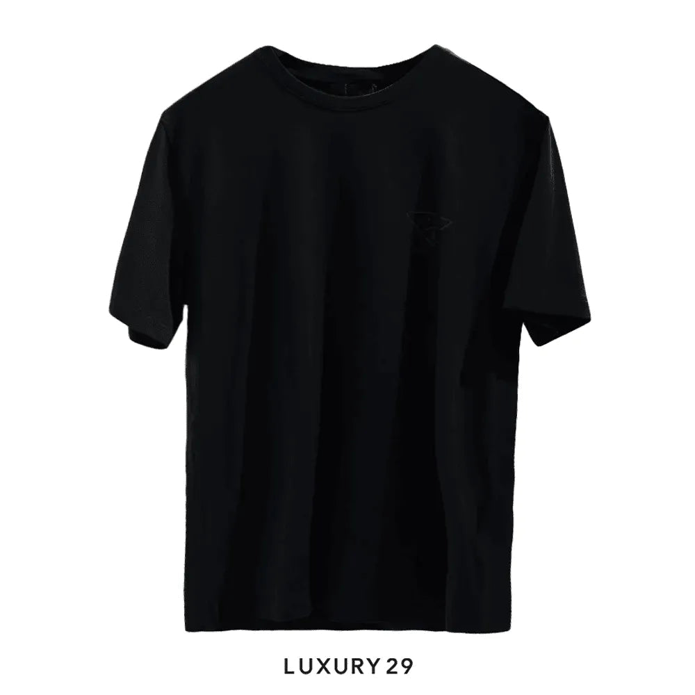 Prada Girocollo M/C Cotone STR+RE-NYLON PIUMA NERO PRADA
