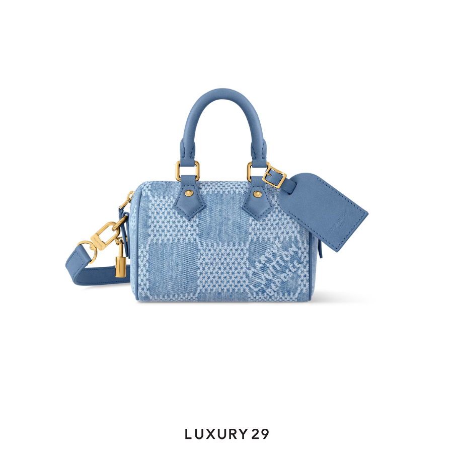 Louis Vuitton LV Speedy 18 Bandouliere Denim Blue LOUIS VUITTON