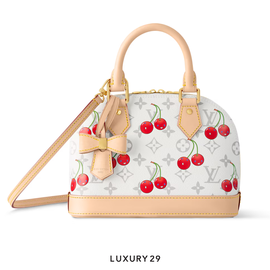 Louis Vuitton LV x TM Alma BB Monogram cherry coated canvas White LOUIS VUITTON