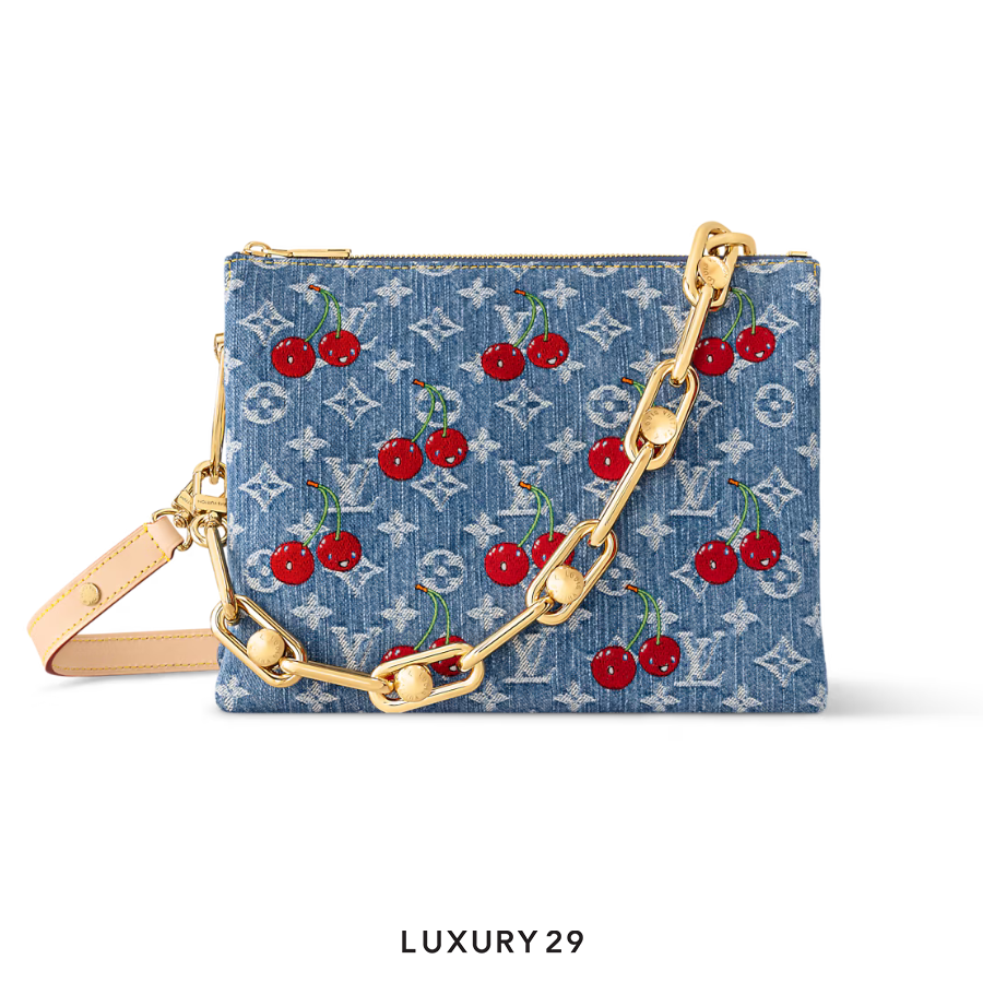 Louis Vuitton LV x TM - Coussin PM bag Monogram cherry denim Blue LOUIS VUITTON