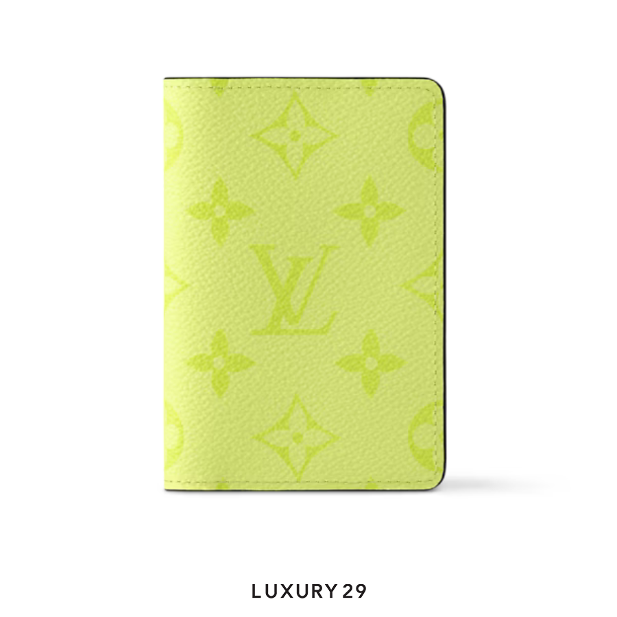Louis Vuitton LV Pocket Organizer Monogram coated canvas and Taiga cowhide leather Lemon Yellow LOUIS VUITTON