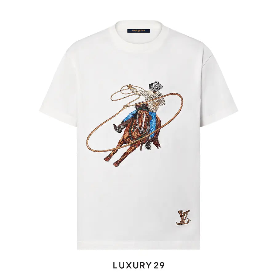 Louis Vuitton LV Graphic Embroidered Cotton T-Shirt
