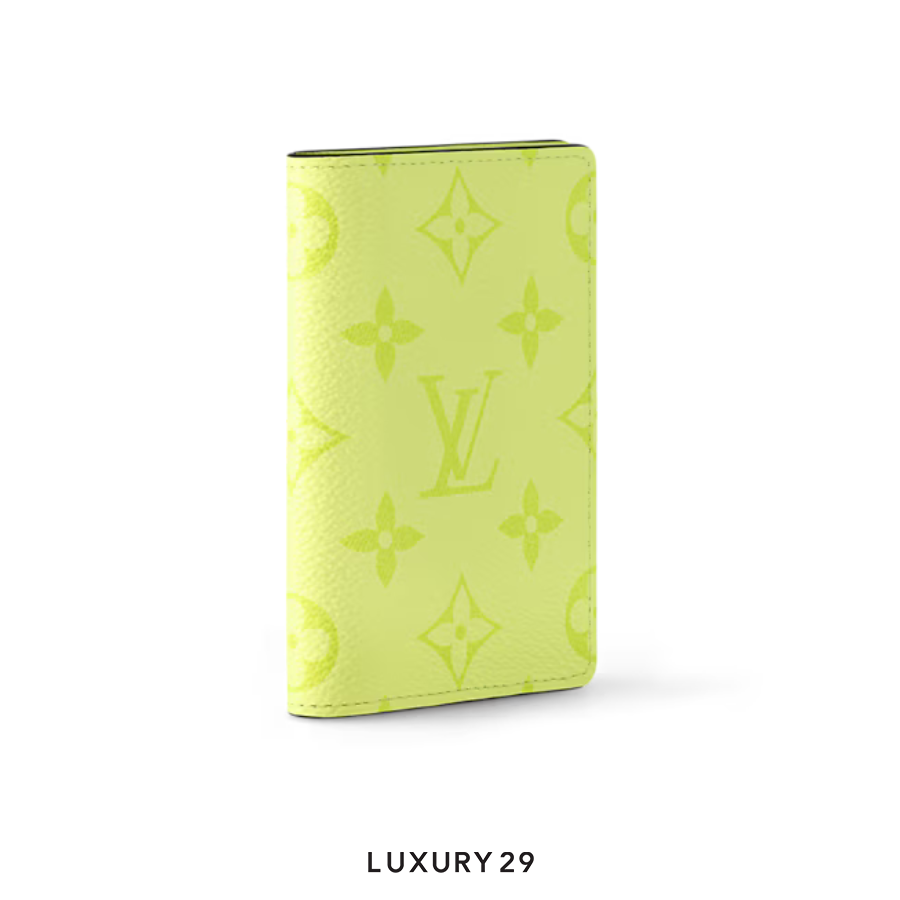 Louis Vuitton LV Pocket Organizer Monogram coated canvas and Taiga cowhide leather Lemon Yellow LOUIS VUITTON