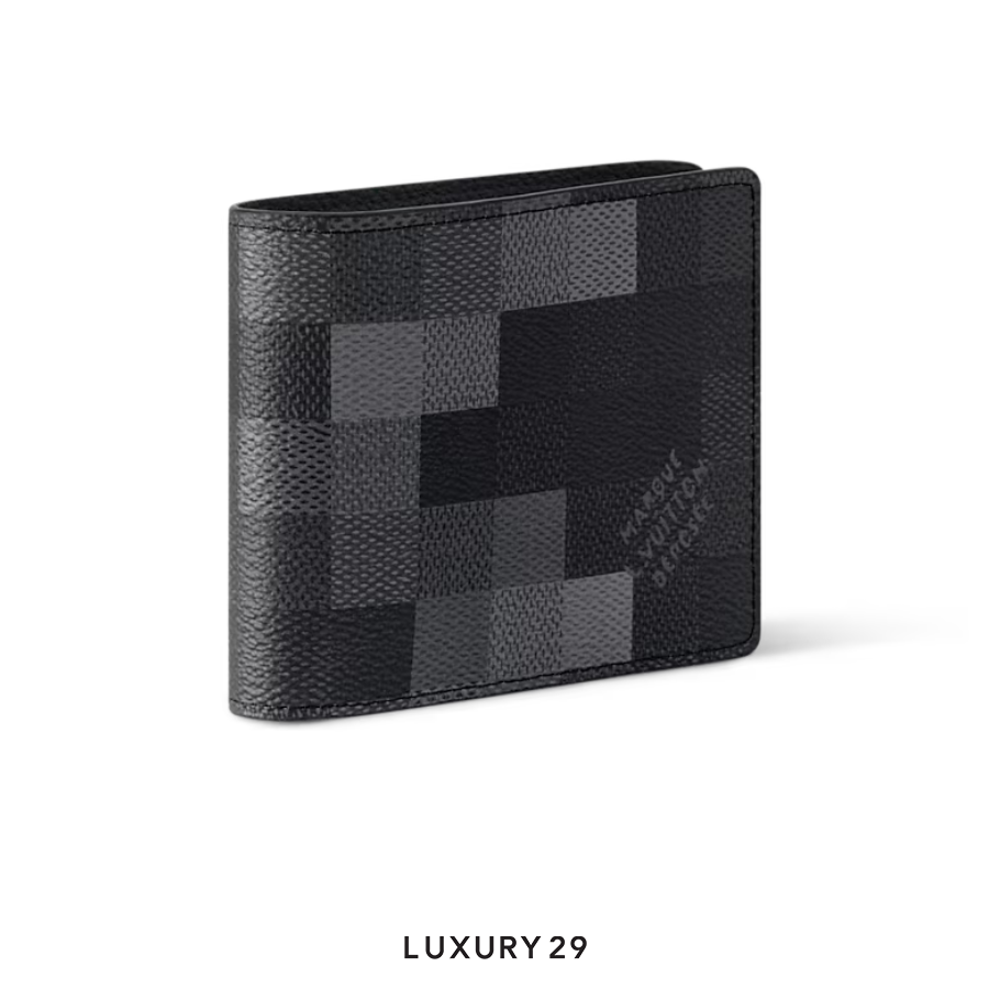 Louis Vuitton LV Slender Wallet Damoflage Black coated canvas LOUIS VUITTON