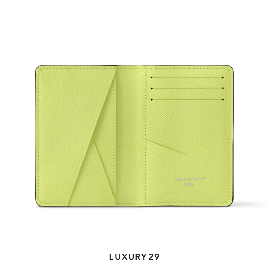 Louis Vuitton LV Pocket Organizer Monogram coated canvas and Taiga cowhide leather Lemon Yellow LOUIS VUITTON