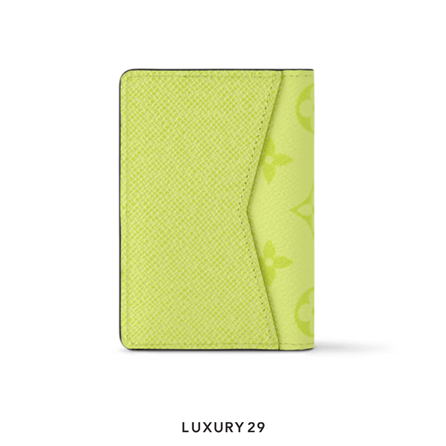 Louis Vuitton LV Pocket Organizer Monogram coated canvas and Taiga cowhide leather Lemon Yellow LOUIS VUITTON