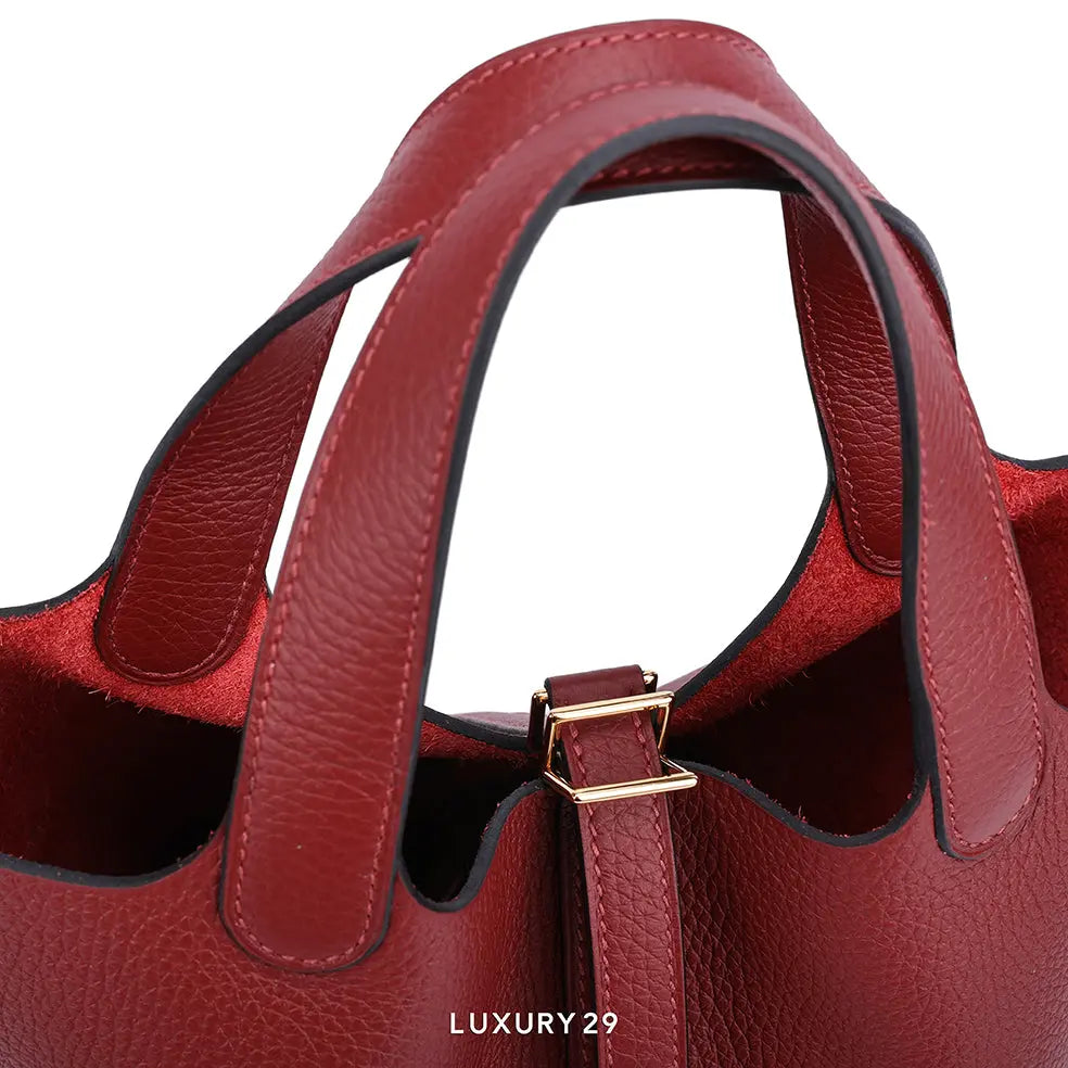 Hermes Picotin Lock 18 Rouge H Clemence Gold Hardware HERMES