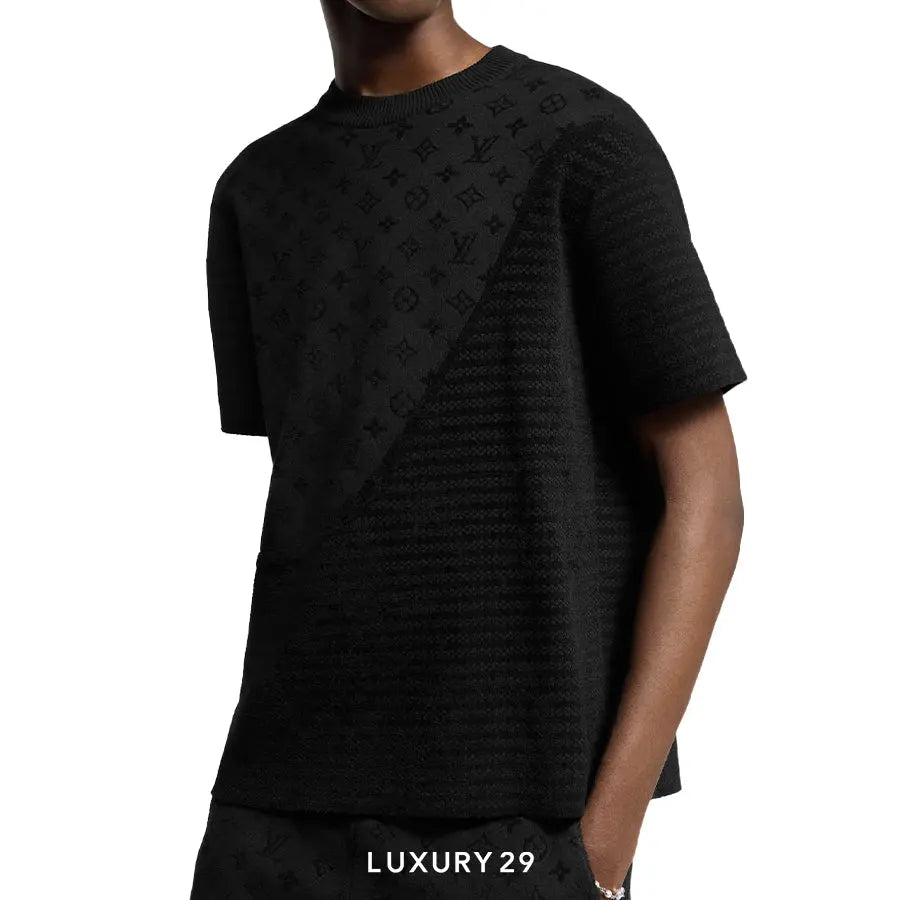 Louis Vuitton LV Graphic Jacquard Short-Sleeved Crewneck Black LOUIS VUITTON