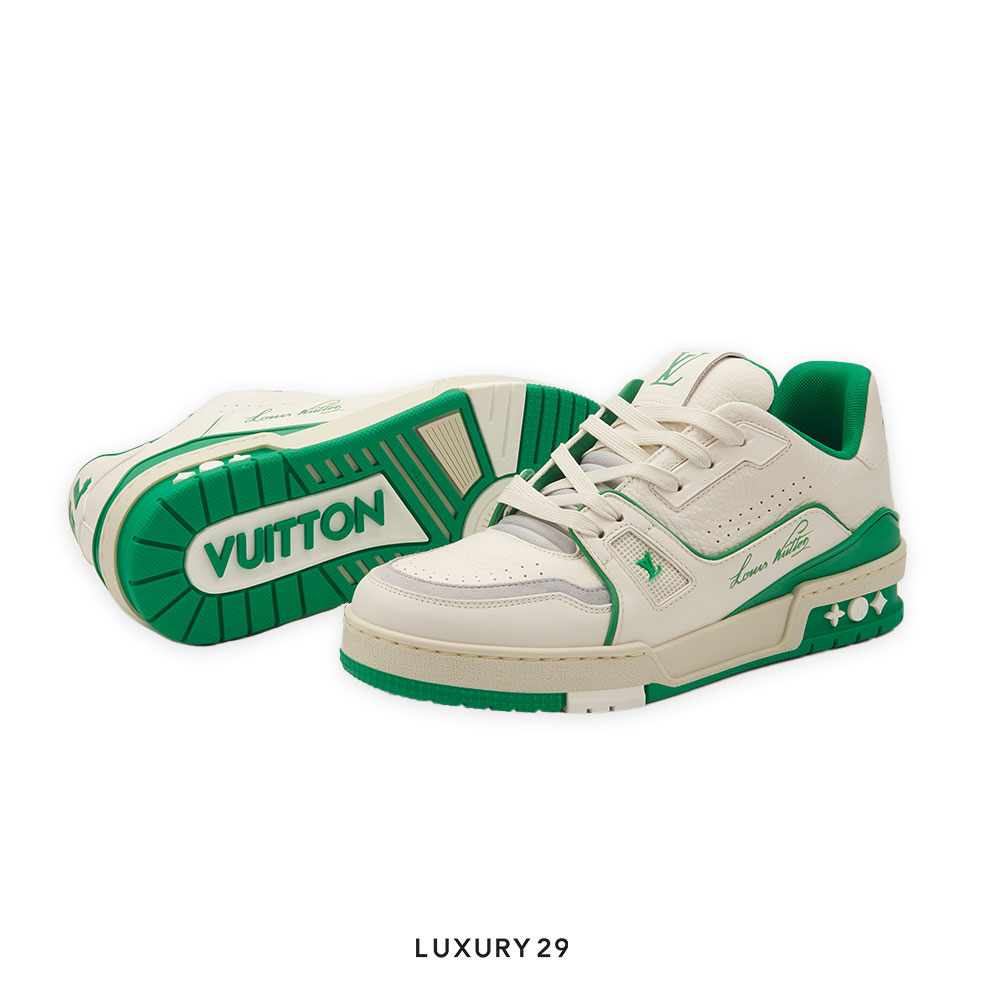Kid Louis Vuitton LV Trainer Sneaker Green LOUIS VUITTON