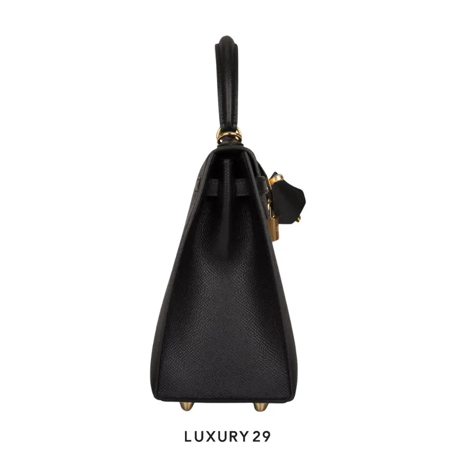 Hermes Kelly Sellier 25 Noir Gold Hardware / B Stamp (2023) HERMES