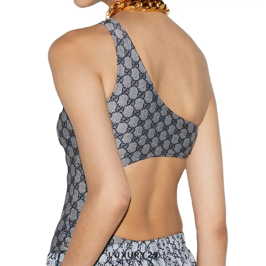 Gucci GG stretch jersey swimsuit blue and white GUCCI