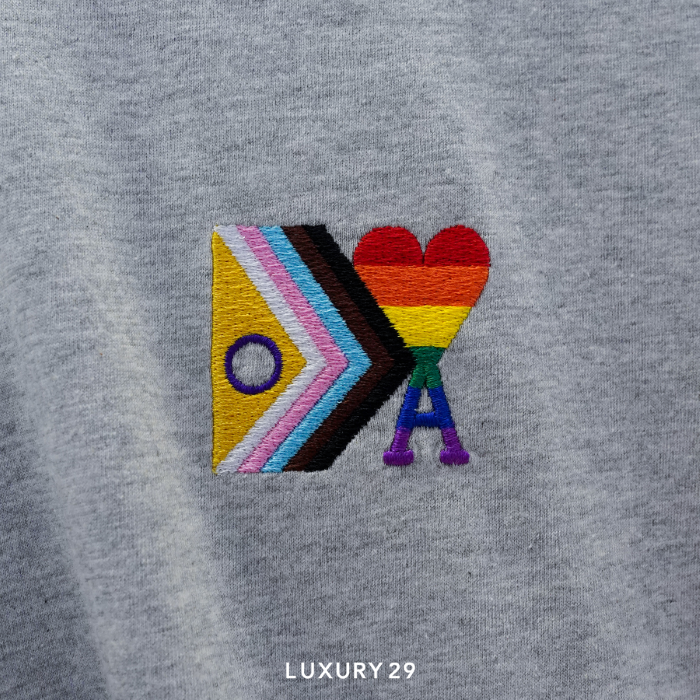 AMI DE COEUR RAINBOW CLASSIC FIT T-SHIRT HEATHER ASH GREY AMI Luxury29