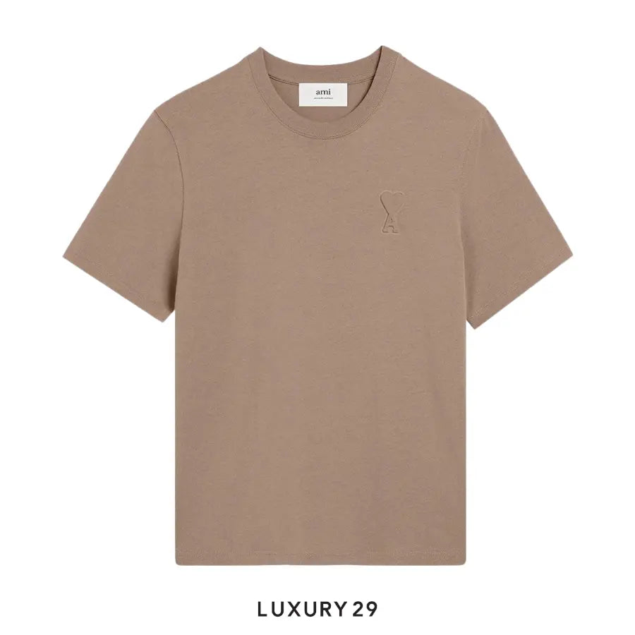 AMI DE COEUR T-SHIRT LIGHT TAUPE AMI Luxury29