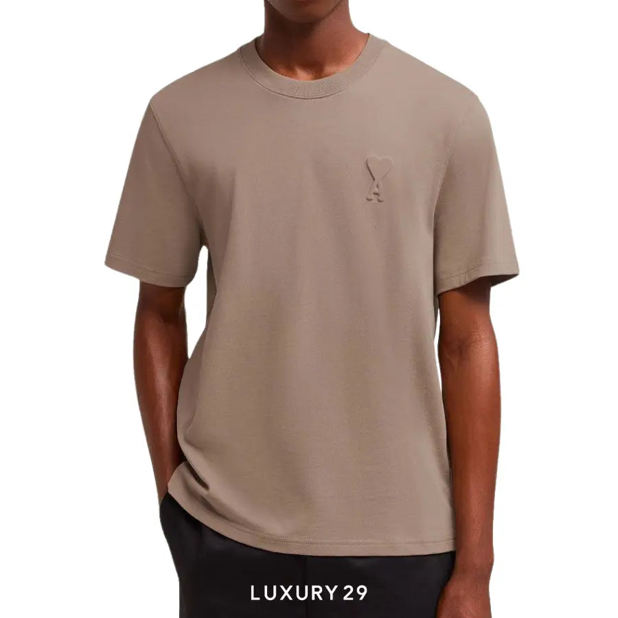 AMI DE COEUR T-SHIRT LIGHT TAUPE AMI Luxury29