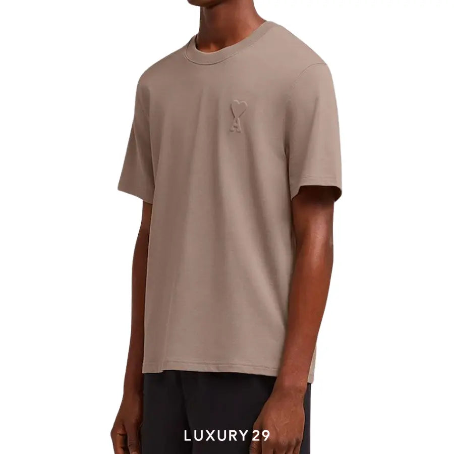 AMI DE COEUR T-SHIRT LIGHT TAUPE AMI Luxury29