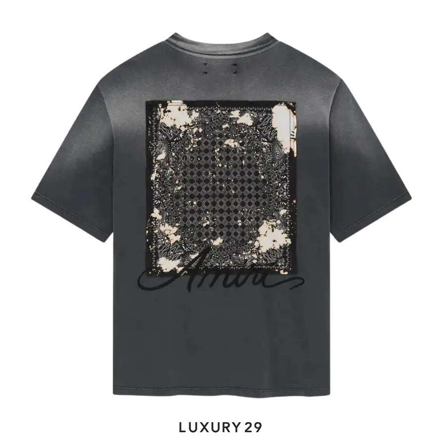 AMIRI Bleach Bandana Patch Tee Black