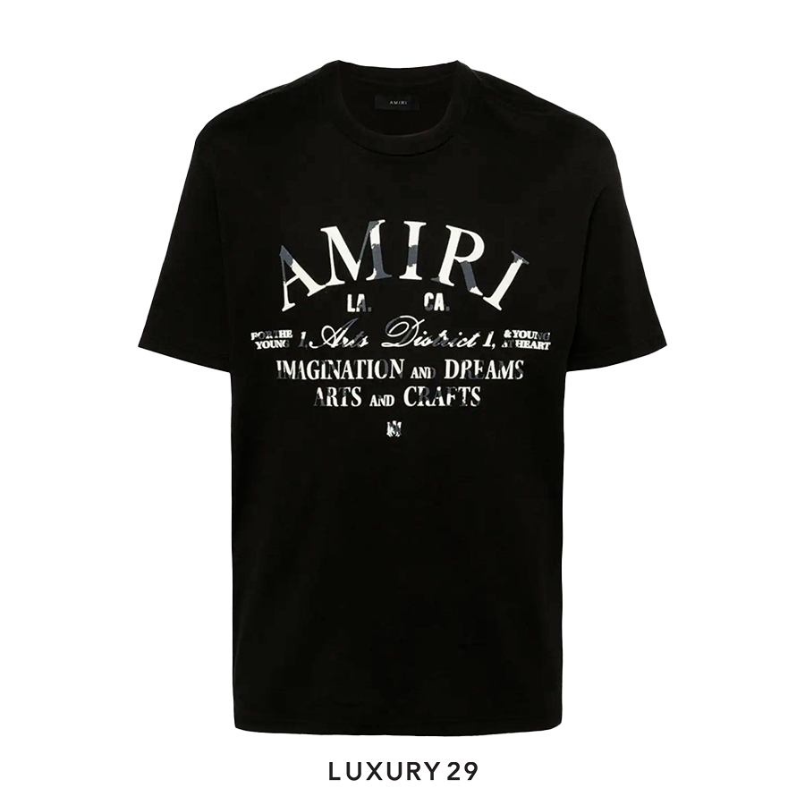 AMIRI DISTRESSED ARTS DISTRICT TEE - BLACK