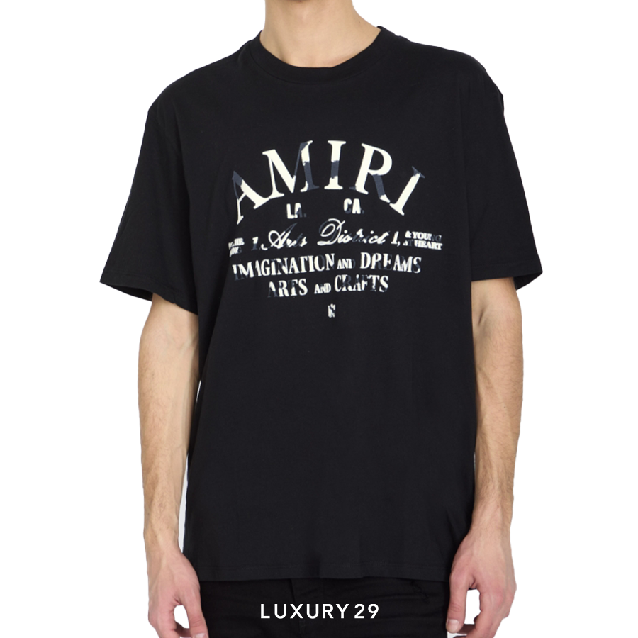 AMIRI DISTRESSED ARTS DISTRICT TEE - BLACK AMIRI