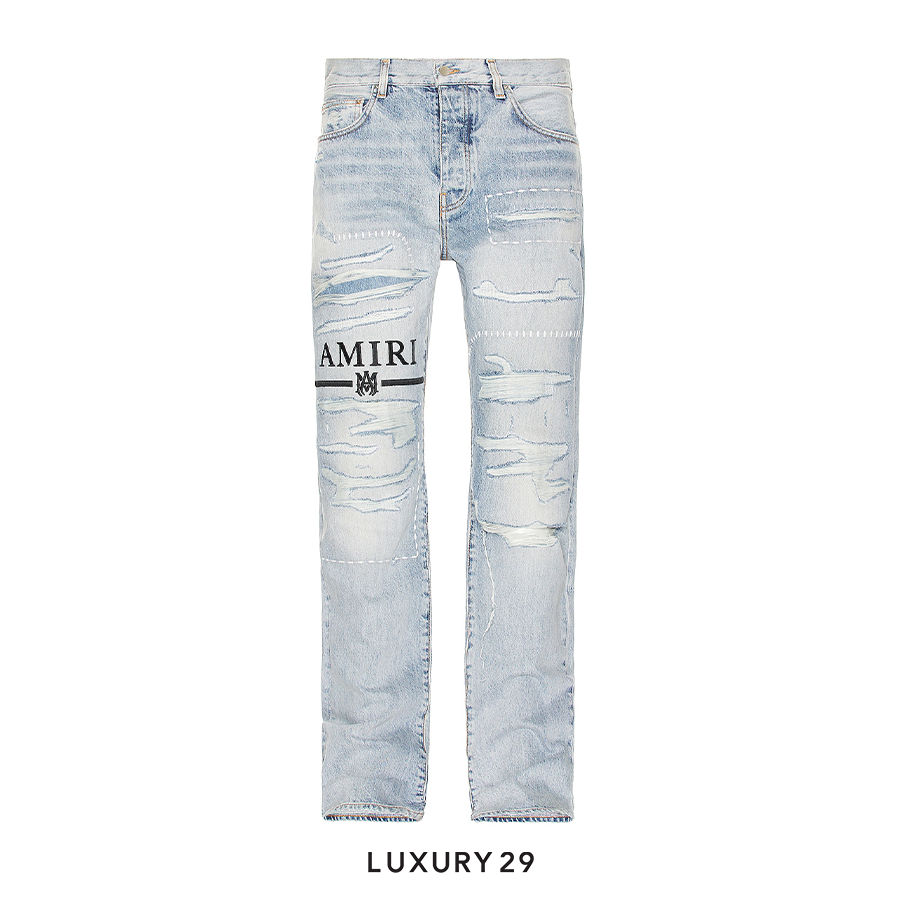 AMIRI MA BAR LOGO JEAN STONE INDIGO AMIRI