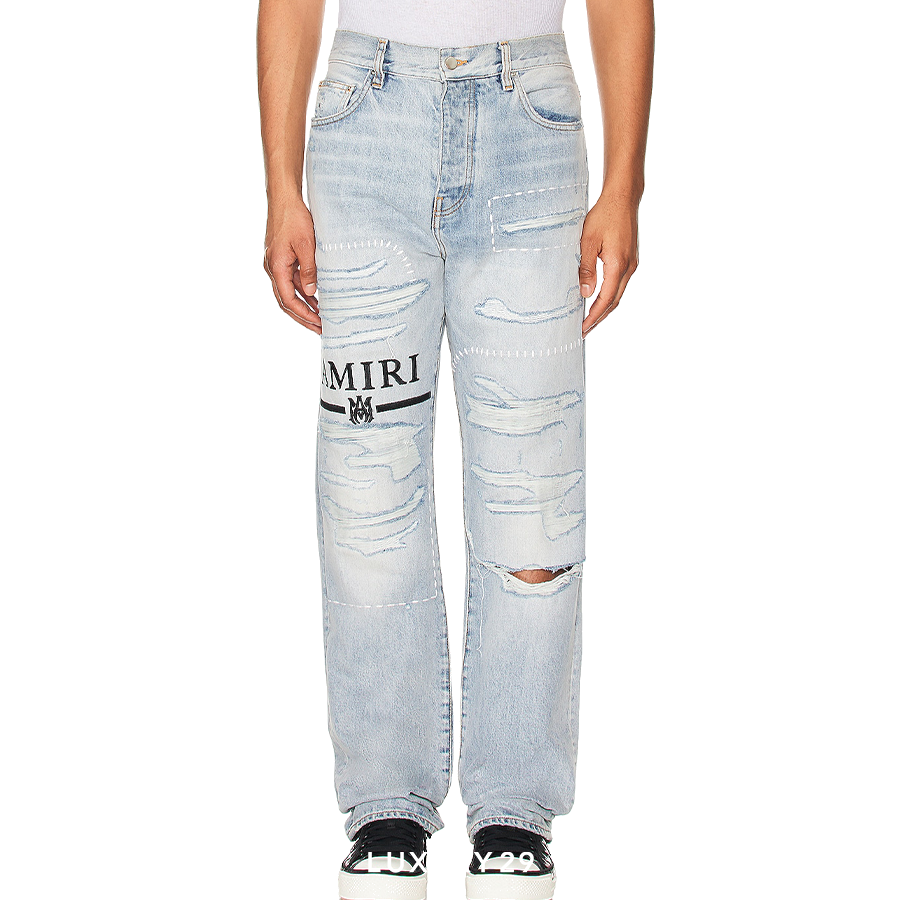 AMIRI MA BAR LOGO JEAN STONE INDIGO AMIRI