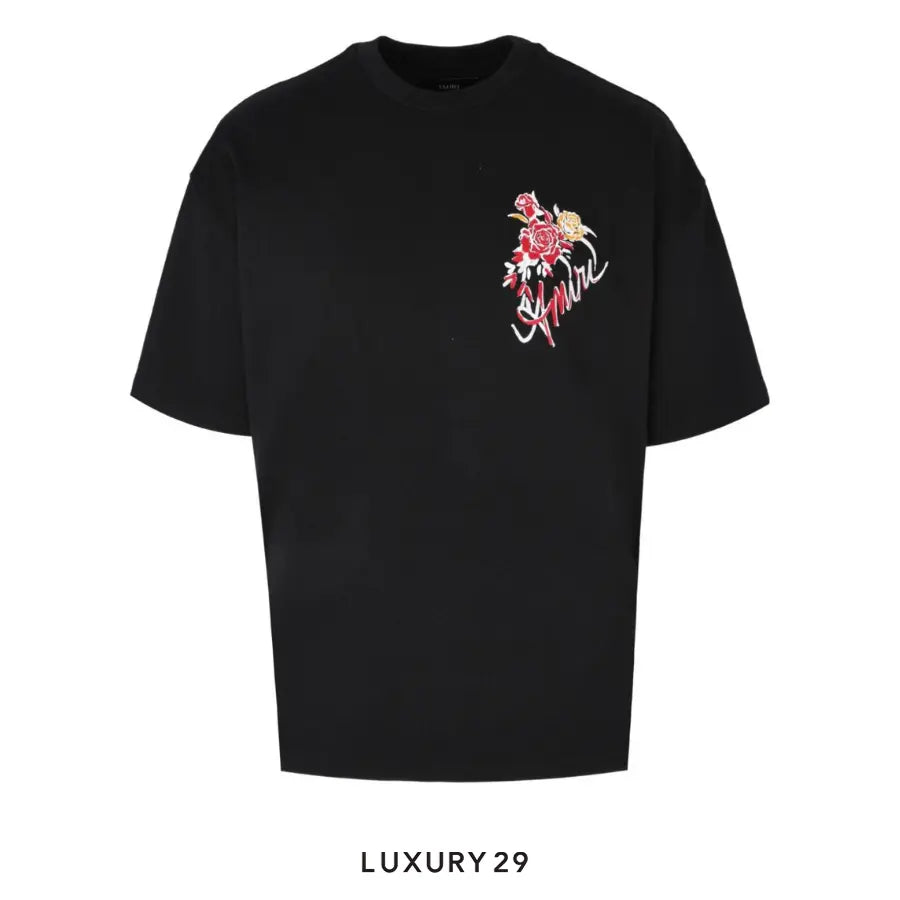 AMIRI Roses Oversized Tee Black