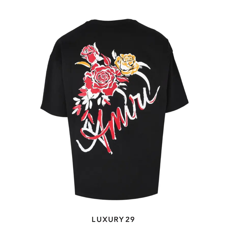 AMIRI Roses Oversized Tee Black