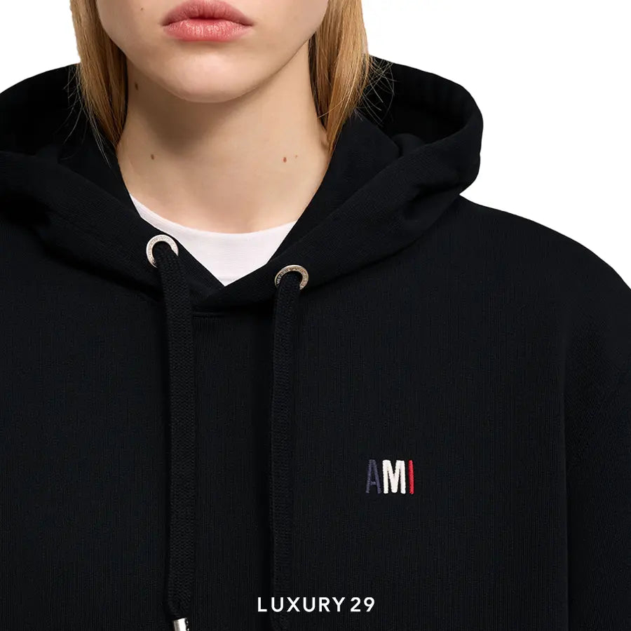 AMI BLEU BLANC ROUGE HOODIE BLACK AMI