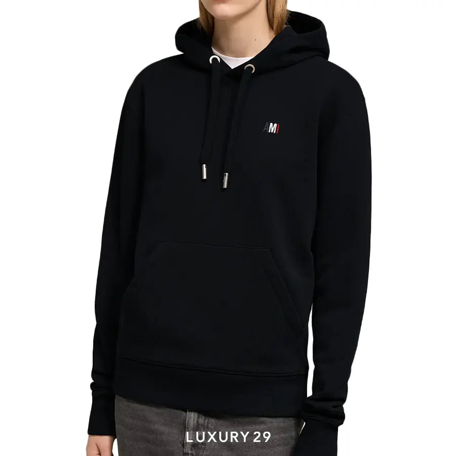AMI BLEU BLANC ROUGE HOODIE BLACK AMI
