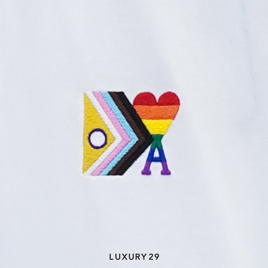 Ami De Coeur Rainbow Classic Fit T-Shirt White AMI
