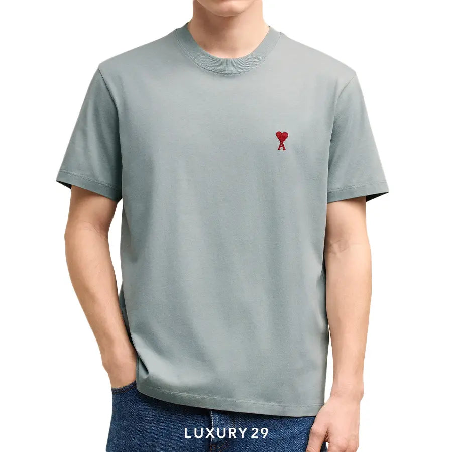 AMI DE COEUR RED T-SHIRT CLAY BLUE AMI