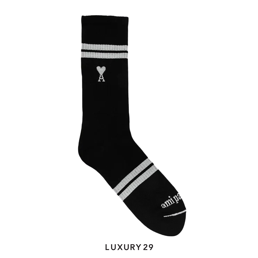 AMI DE COEUR STRIPED SOCKS BLACK
