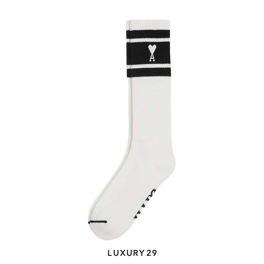 AMI DE COEUR STRIPED SOCKS WHITE