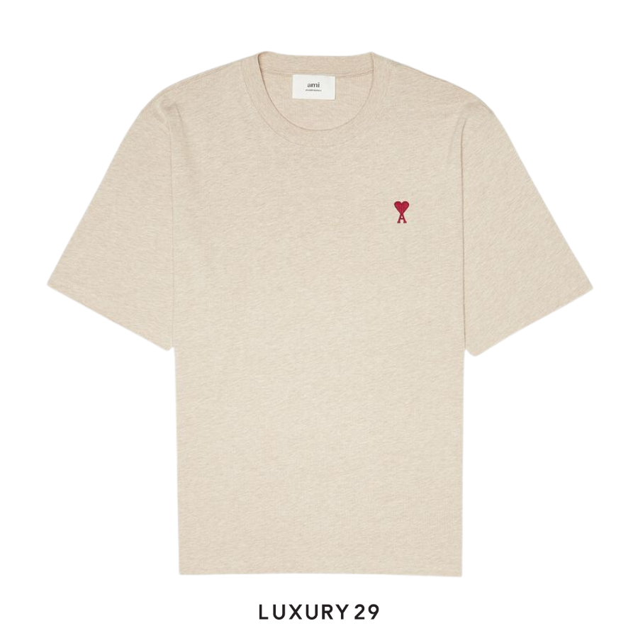 AMI DE COEUR T-SHIRT HEATHER LIGHT BEIGE AMI