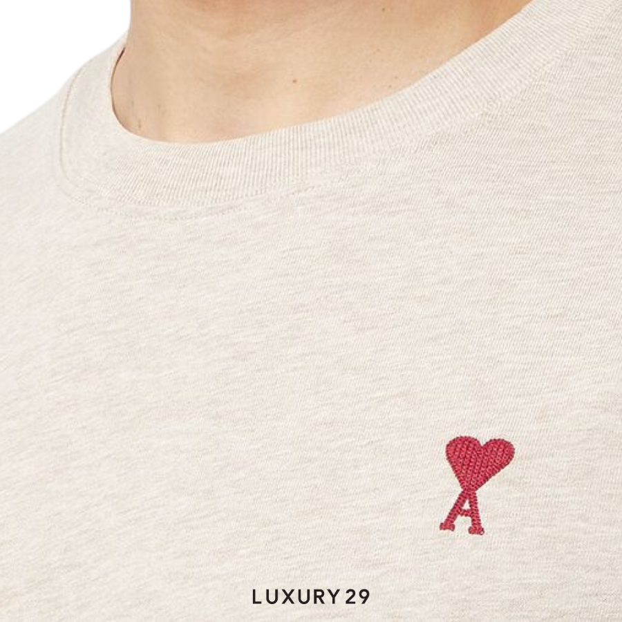 AMI DE COEUR T-SHIRT HEATHER LIGHT BEIGE AMI