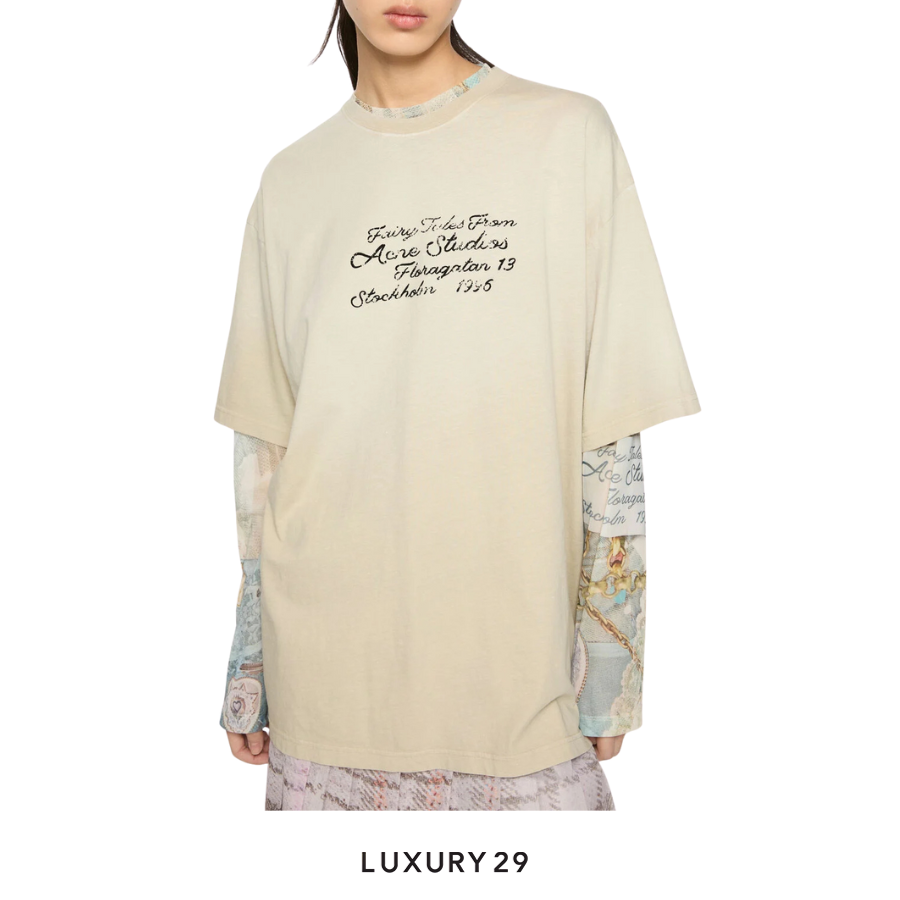Acne Studios Logo t-shirt Oat beige