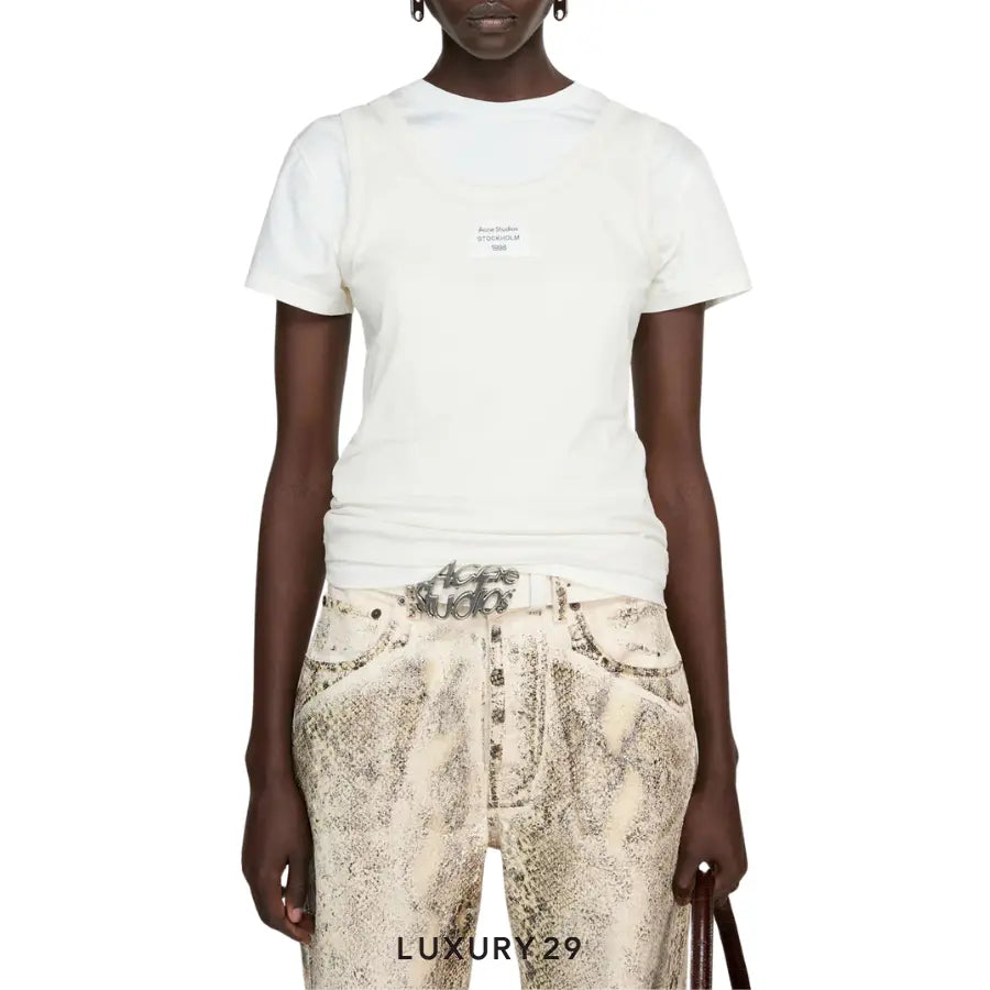 Acne Studios Layered t-shirt Layered construction White ACNE STUDIOS Luxury29