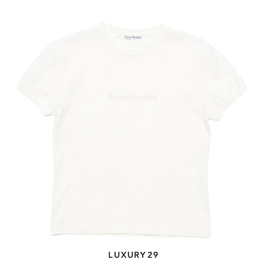 Acne Studios Logo t-shirt - fitted fit White ACNE STUDIOS