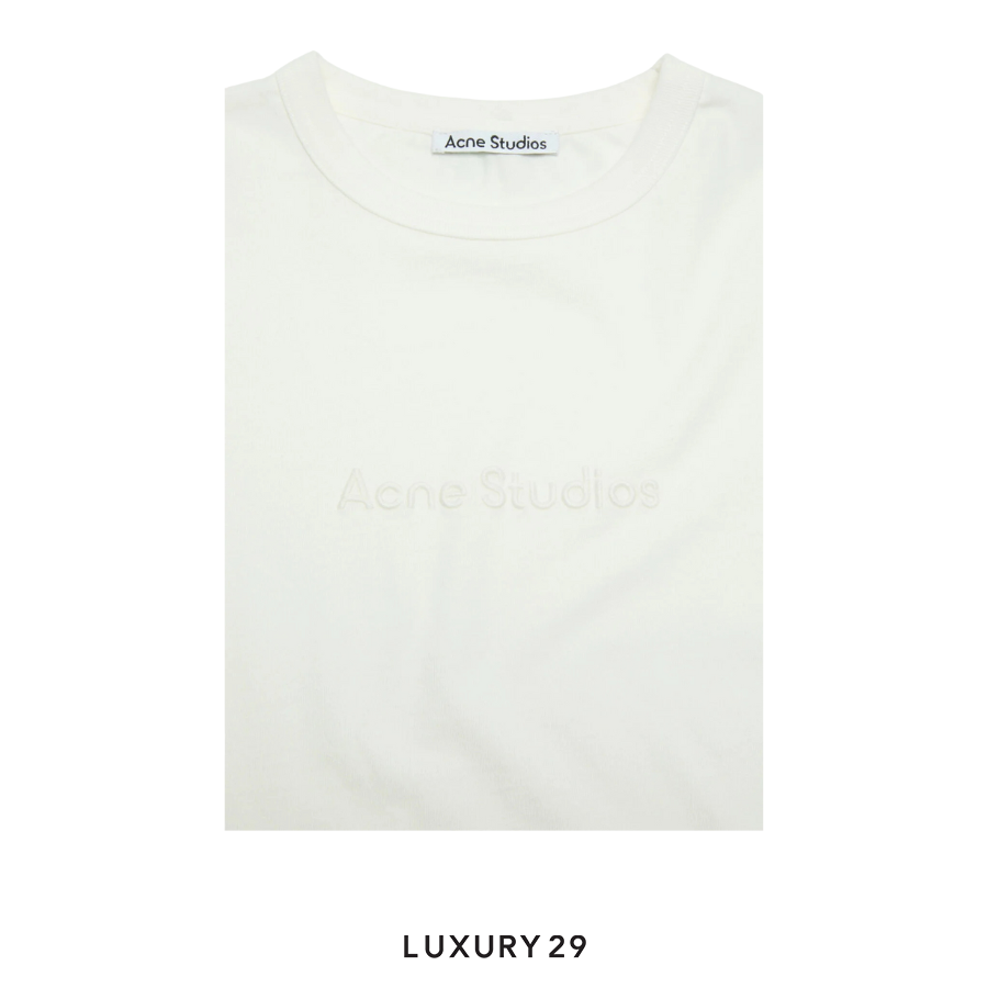 Acne Studios Logo t-shirt - fitted fit White ACNE STUDIOS