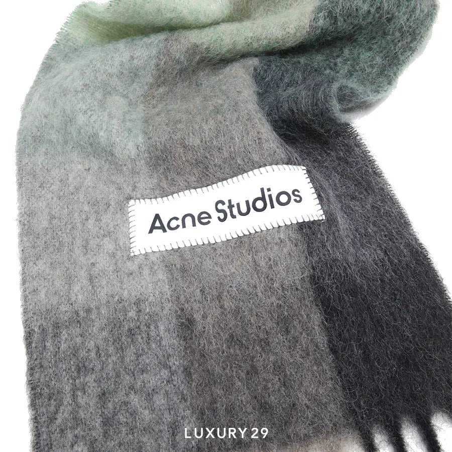Acne Studios Mohair Checked Scarf Green/Grey/Black ACNE STUDIOS