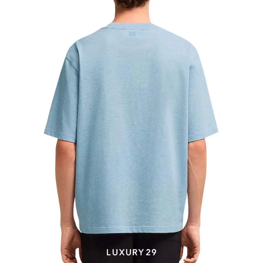 AMI DE COEUR T-SHIRT HEATHER CASHMERE BLUE AMI