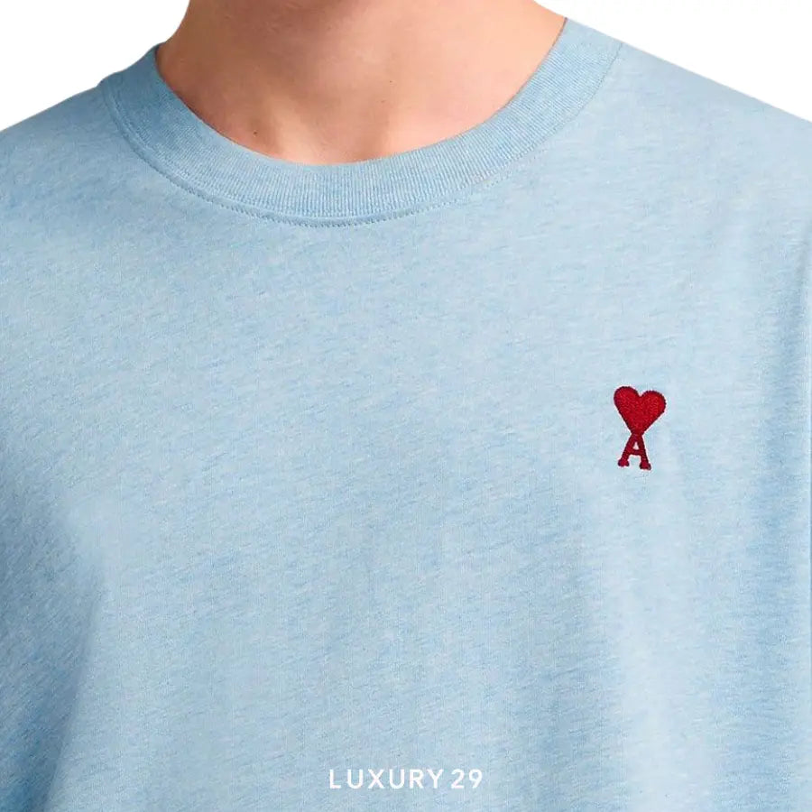 AMI DE COEUR T-SHIRT HEATHER CASHMERE BLUE AMI