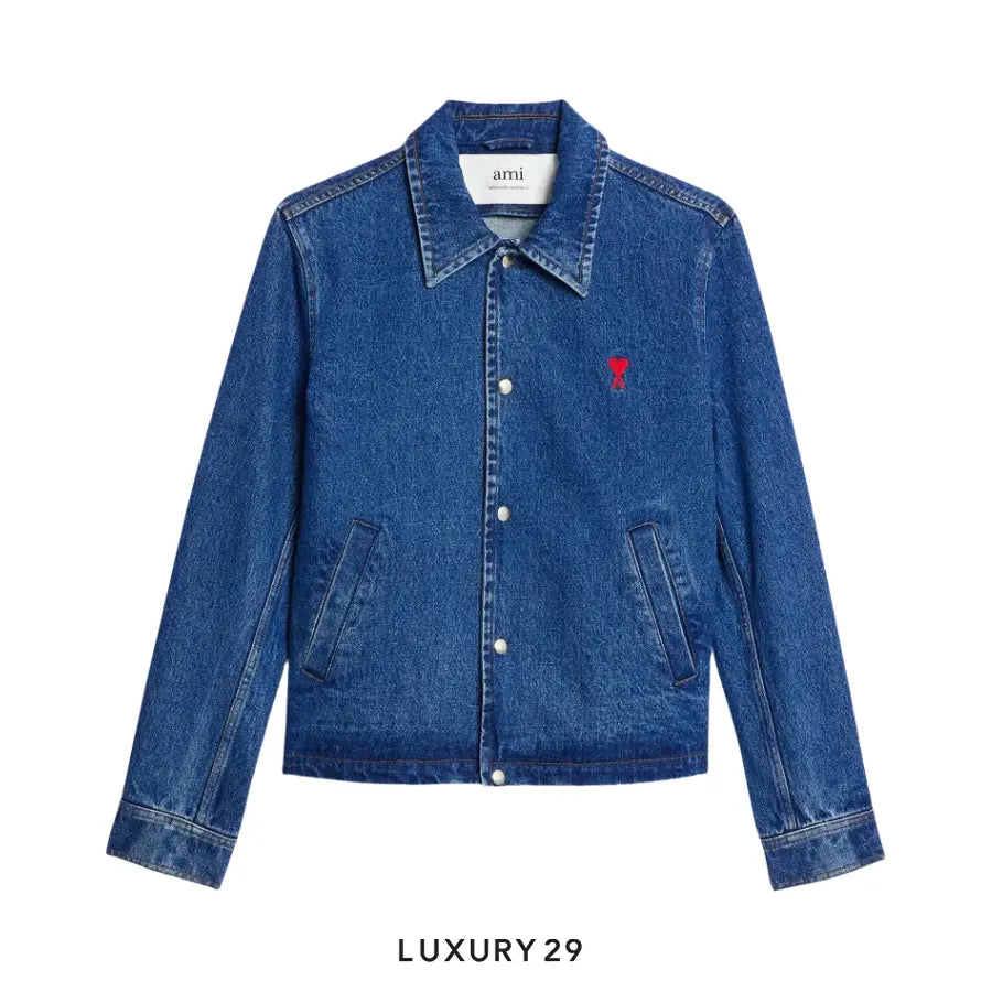 Ami de Coeur Denim Jacket Used Blue AMI Luxury29