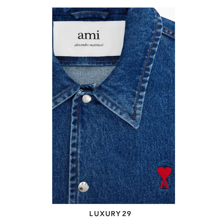 Ami de Coeur Denim Jacket Used Blue AMI Luxury29