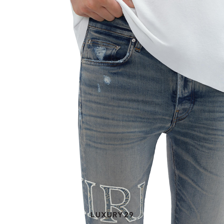 Amiri CORE LOGO BANDANA JACQUARD JEAN Vintage Indigo AMIRI