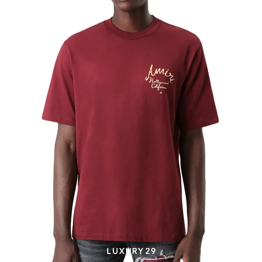 Amiri Hollywood Tee Burgundy AMIRI